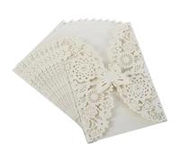 LCKKJHG Invitaciones Boda 10 tarjetas de invitación boda con diseño mariposas, cumpleaños flores, felicitación huecas cortadas láser for debutar en el evento(White)