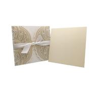 LCKKJHG Invitaciones Boda 10 Tarjetas De Invitación Boda Con Flores Cortadas Láser, Felicitación Encaje Personalizadas Cinta, Suministros For Fiestas para la Fiesta(Ivory cover insert)