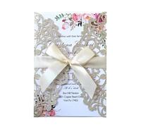 LCKKJHG Invitaciones Boda 25/50/100 Uds. Tarjeta de invitaciones boda decoración for fiesta compromiso para Fiestas(Azure gold,100pcs)