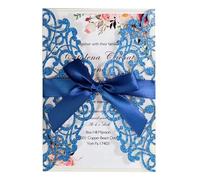 LCKKJHG Invitaciones Boda 25/50/100 Uds. Tarjeta de invitaciones boda decoración for fiesta compromiso para Fiestas(Blue,50pcs)