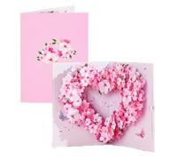 LCKKJHG Invitaciones Boda Tarjeta de felicitación emergente con sobre, postal flores, tarjetas cumpleaños florales, regalos San Valentín, decoración creativa for el hogar para Fiestas(Sakura Love)