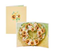 LCKKJHG Invitaciones Boda Tarjeta de felicitación emergente con sobre, postal flores, tarjetas cumpleaños florales, regalos San Valentín, decoración creativa for el hogar para Fiestas(Sunflower Love)