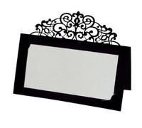 LCKKJHG Invitaciones Boda Tarjetas de lugar for mesa con nombre y mensaje encaje, cortadas láser, flores vintage, for decoración bodas, cumpleaños fiestas, 50 o 100 unidades(Black,100pcs)
