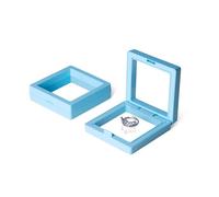 LCKKJHG Marco Flotante Caja de presentación con Marco Flotante 3D 10 Piezas, Soporte exhibición Joyas, Caja Sombra, for Anillos, Colgantes, Estuche Piedras for para Exhibición(Blue 9cm)