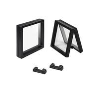 LCKKJHG Marco Flotante Estuche de Almacenamiento Reutilizable con Marco for exhibición Monedas y Joyas, Paquete 10 Unidades para Exhibición(Black,7x7x2cm)