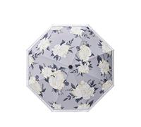 LCKKJHG Paraguas Del Sol Paraguas romántico con diseño de flores y lenguaje señas for mujer, revestimiento vinilo, for la lluvia, parasol plegable para Acampar(Ink white flower)