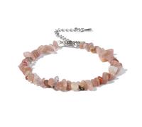 LCKKJHG Pulsera De Cristal Pulsera de cristal de cuarzo, cuentas de piedra irregulares, joyería con Chip, amatistas, aguamarinas, citrinas, pulseras for mujer(31 Sunstone)
