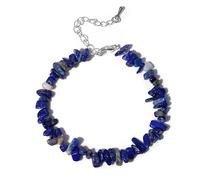 LCKKJHG Pulsera De Cristal Pulsera de cristal de cuarzo, cuentas de piedra irregulares, joyería con Chip, amatistas, aguamarinas, citrinas, pulseras for mujer(6 Lapis lazuli)