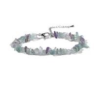 LCKKJHG Pulsera De Cristal Pulsera de cristal de cuarzo, cuentas de piedra irregulares, joyería con Chip, amatistas, aguamarinas, citrinas, pulseras for mujer(17 Fluorite)