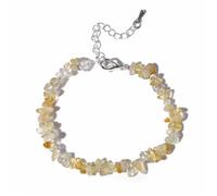 LCKKJHG Pulsera De Cristal Pulsera de cristal de cuarzo, cuentas de piedra irregulares, joyería con Chip, amatistas, aguamarinas, citrinas, pulseras for mujer(5 Citrines)