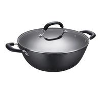 LCKKJHG wok hierro fundido Caldero grande antiadherente de doble capa sin revestimiento, for cocina inducción a gas universal(32cm)