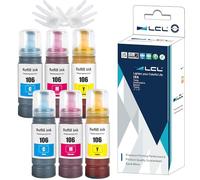 LCL 106 Alta Capacidad Tinta Compatible para Epson EcoTank 106 Botella de Tinta Multipack Compatible con Epson EcoTank L7160 L7180 ET-7700 ET-7750 impresoras (6-Pack,2Cian 2Magenta 2Amarillo)