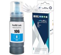 LCL 106 Alta Capacidad Tinta Compatible para Epson EcoTank 106 Cian Botella de Tinta Compatible con Epson EcoTank L7160 L7180 ET-7700 ET-7750 impresoras (1-Pack)