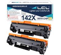 LCL 142X Negro con Chip Cartucho de Tóner Reemplazo para HP 142A W1420A 142X W1420X Compatible para HP LaserJet M110 M110w MFP M139 M139w M140 M140w Printer (2-Pack)