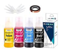 LCL 400ml Recambio de Tinta de sublimación Reemplazo para Epson EcoTank ET-2700 ET-2750 ET-2751 ET-2756 ET-3700 ET-2850 for Heat Transfer Mug, Tumbler, T Shirts(Autofill/Upgrade Version/ICC Free)