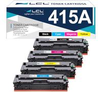LCL 415A 415X Compatible Cartucho de tóner W2030A W2031A W2032A W2033A Reemplazo para HP Color LaserJet Pro M454 M454DW M454NW M454DN M479 M479FDN M479FNW M479DW (4-Pack KCMY con Chip)