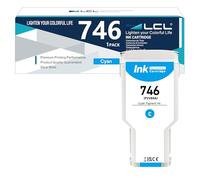 LCL 746 746XL Cian Alta Capacidad 300-ml Cartucho de Tinta Reemplazo para HP 746 P2V80A Compatible para HP DesignJet Z6 Printer DesignJet Z9+ Printer (1-Pack)