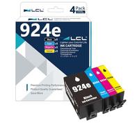 LCL 924E 924XL Alta Capacidad Cartucho de Tinta Compatible para HP 924E 924XL 924 XL Reemplazo para HP OfficeJet Pro 8120 8123 8120e 8122e 8124e 8125e 8128e 8130 8133 8130e 8132e 8134e 8135e (4-Pack)