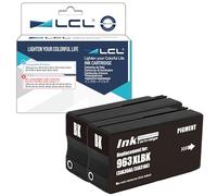 LCL 963XL Alta Capacidad Cartucho de Tinta Compatible para 963XL 963 XL 3JA30AE 3JA26AE Reemplazo para HP Officejet Pro 9010 9012 9013 9014 9015 9016 9018 9019 9020 9022(2-Pack,Negro)