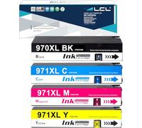 LCL 970XL 970 XL 971XL 971 XL 970 971 Cartucho de Tinta Compatible para HP Officejet Pro X451DN X451DW X476DN X476DW X551DW X576DW X576dn MFP (4-Pack KCMY)