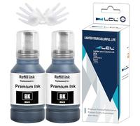 L otella de Tinta Compatible para 104 Negro 140ML*2 Compatible con Epson EcoTank ET-1810 ET-2710 ET-2711 ET-2712 ET-2714 ET-2715 ET-2720 ET-2721 ET-2726 ET-2810 (2-Pack)