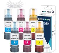 L otella de Tinta Multipack Compatible para 102 Compatible con EPSON EcoTank ET-2700 ET-2750 ET-2751 ET-2756 ET-2850 ET-2851 ET-2856 ET-3700 ET-3750 ET-3850 ET-4750 ET-4850 ET-4856 (6-Pack 2C2M2Y)