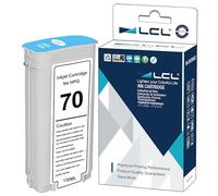 LCL Cartucho de Tinta Compatible 70 C9390A 135ML High Yield (1 Cian Claro) Reemplazo para HP Designjet Z2100 Z3100 Z3100PS Z3200 Z3200PS Z5200 Z5400
