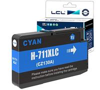 LCL Cartucho de Tinta Compatible 711XL 711 XL CZ130A (1Cian) Reemplazo para HP Designjet T120 24/T120 610/T520 24/T520 36/T520 610 T520 914/T125 24/T530 T130 T525