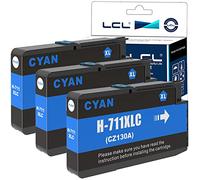 L artucho de Tinta Compatible 711XL 711 XL CZ130A (3 Cian) Reemplazo para HP Designjet T120 24/T120 610/T520 24/T520 36/T520 610 T520 914/T125 24/T530 T130 T525