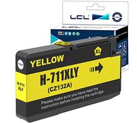 LCL Cartucho de Tinta Compatible 711XL 711 XL CZ132A (1Amarillo) Reemplazo para Designjet T120 24/T120 610/T520 24/T520 36/T520 610 T520 914/T125 24/T530 T130 T525