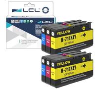 LCL Cartucho de Tinta Compatible 711XL 711 XL High Yield (2Cian 2Magenta 2Amarillo) Reemplazo para HP Designjet T120 24/T120 610/T520 24/T520 36/T520 610 T520 914/T125 24/T530 T130 T525