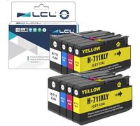 LCL Cartucho de Tinta Compatible 711XL 711 XL High Yield Reemplazo para HP Designjet T120 24/T120 610/T520 24/T520 36/T520 610 T520 914/T125 24/T530 T130 T525(2Negro 2Cian 2Magenta 2Amarillo)