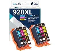 L artucho de Tinta Compatible 920XL CD972AE CD973AE CD974AE Reemplazo para HP Officejet6500 6500Wireless 6000 7000 6500A 6500APlus 7500A (2Cian 2Magenta 2Amarillo)
