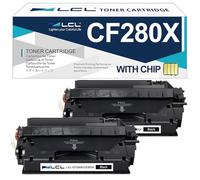 L artucho de tóner Compatible 80A 80X CF280A CF280X 6900Páginas Reemplazo para HP LaserJet Pro 400 M401a/M401d/M401n/M401dn/M401dw/M401dne LaserJet Pro 400 M425dn/dw (2-Pack Negro)
