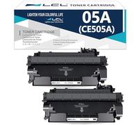 L E505A Negro Cartucho de Tóner Reemplazo para HP 05A CE505A CE505X Compatible para HP LaserJet P2030 P2035 P2035n P2050 P2055 P2055d P2055dn P2055x Printers (2-Pack)
