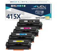 LCL Compatible Cartucho de Tóner 415A 415X W2030A W2030X W2031X W2032X W2033X (con Chip) Reemplazo para HP Color Laserjet Pro M454 M454DW M454NW M454DN M479 M479FDN M479FNW M479DW (4Pack KCMY)