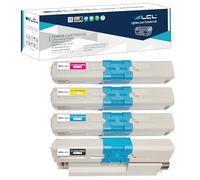 LCL Compatible Cartucho de tóner 44469803 44469706 44469705 44469704 Reemplazo para Oki C310dn C330dn C331 C510dn C511 C511dn C530dn C531 C531dn MC351 MC352dn MC361 MC361dn MC362dn MC561 MC561dn(KCMY)