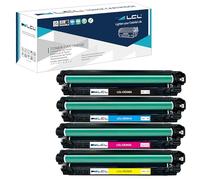 LCL Compatible Cartucho de tóner 651A CE340A CE341A CE342A CE343A Reemplazo para HP Laserjet Enterprise 700 Color MFP M775 Laserjet Enterprise 700 Color MFP M775dn Enterprise 700 Color (4Pack KCMY)