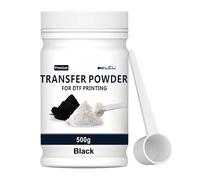 L TF Powder Polvo de Transferencia 500g/17.6oz Polvo Adhesivo termofusible de Transferencia Digital Negra para Ropa Negra o Color Oscuro para Todas Las impresoras DTF y DTG para Todos los Tejidos
