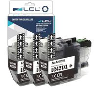 LCL LC421 LC421XL Negro Alta Capacidad Cartucho de Tinta Reemplazo para Brother LC-421XL LC421XL LC421XLBK LC421BK para DCP-J1050DW DCP-J1140DW MFC-J1010DW (3-Pack)