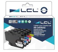 LCL LC424 LC-424 Cartucho de Tinta Compatible para Cartuchos Brother LC424 LC 424 para DCP-J1200W DCP-J1200WE (1 Negro, 1 Cian, 1 Magenta, 1 Amarillo)