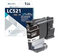 LCL LC521 Negro Cartucho de Tinta Compatible para Brother LC521 LC-521 LC521BK LC-521BK Reemplazo para Brother DCP-J1260W DCP-J1260DW DCP-J1310DW DCP-J1313DW DCP-J1360DW DCP-J1460DW (1-Pack)