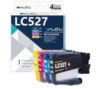 LCL LC527 Cartucho de Tinta Compatible para Brother LC527VAL LC527 Reemplazo para Brother MFC-J4350DW MFC-J4550DW MFC-J6760DW MFC-J6960DW (4-Pack KCMY)