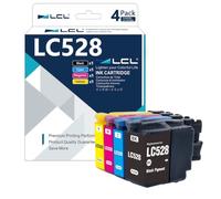 LCL LC528 Cartucho de Tinta Compatible para Brother LC528 LC528BK Reemplazo para Brother MFC-J6760DW MFC-J6960DW MFC-J6975DW MFC-J6977DW (4-Pack KCMY)