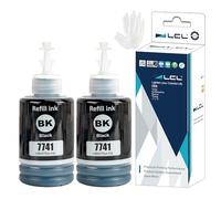 LCL T774 774 Tinta Compatible para Epson 7741 Negro Botella de Tinta Compatible con Epson EcoTank ET-3600 ET-4550 ET-16500 L1455 L605 L655, Workforce M100 M105 M200 M205 impresoras (2-Pack)