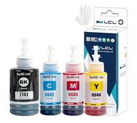 LCL T774 T664 774 664 Tinta Compatible para Epson 774 664 Botella de Tinta Multipack Compatible con Epson EcoTank L100 L110 L120 L200 L210 L300 L350 L355 L550 L555 L1300 ET-2500 ET-2550 (4-Pack KCMY)