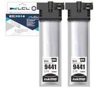 LCL T9441 Negro Alta Capacidad Cartucho de Tinta Compatible para Epson T9441 para Epson Workforce Pro WF-C5210 WF-C5210DW WF-C5290 WF-C5290DW WF-C5710 WF-C5710DWF WF-C5790 WF-C5790DWF (2-Pack)