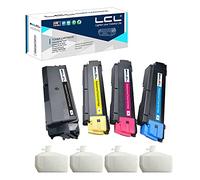 LCL TK590 TK592 TK-590 TK-590K TK-590C TK-590M TK-590Y Cartucho de Tóner Compatible para Kyocera ECOSYS M6526cdn P6026cdn M6026cdn M6500 Series M6026cidn M6526cidn M6000 Series FS-C2526MFP(4Pack KCMY)
