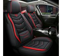 LCLCDZ Fundas de asiento de coche universales para VW Bora/Bora Sport/New Beetle/Atlas/Arteon/Arteon Shooting Brake/Polo/Polo Classic/Polo Variant, accesorios para coche, color negro y rojo