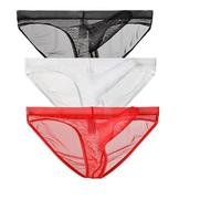 lclvld Calzoncillos para Hombre Ropa Interior de Malla Transparente Calzoncillos Transparentes Ropa Interior erótica Sexy para Hombres Calzoncillos con Bulto de Elefante